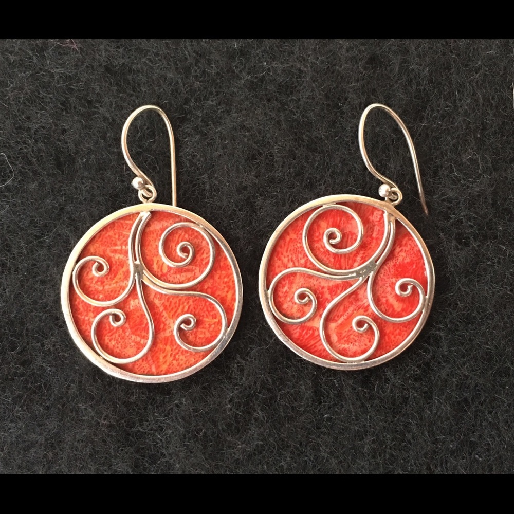 Sterling silver and authentic stone earrings